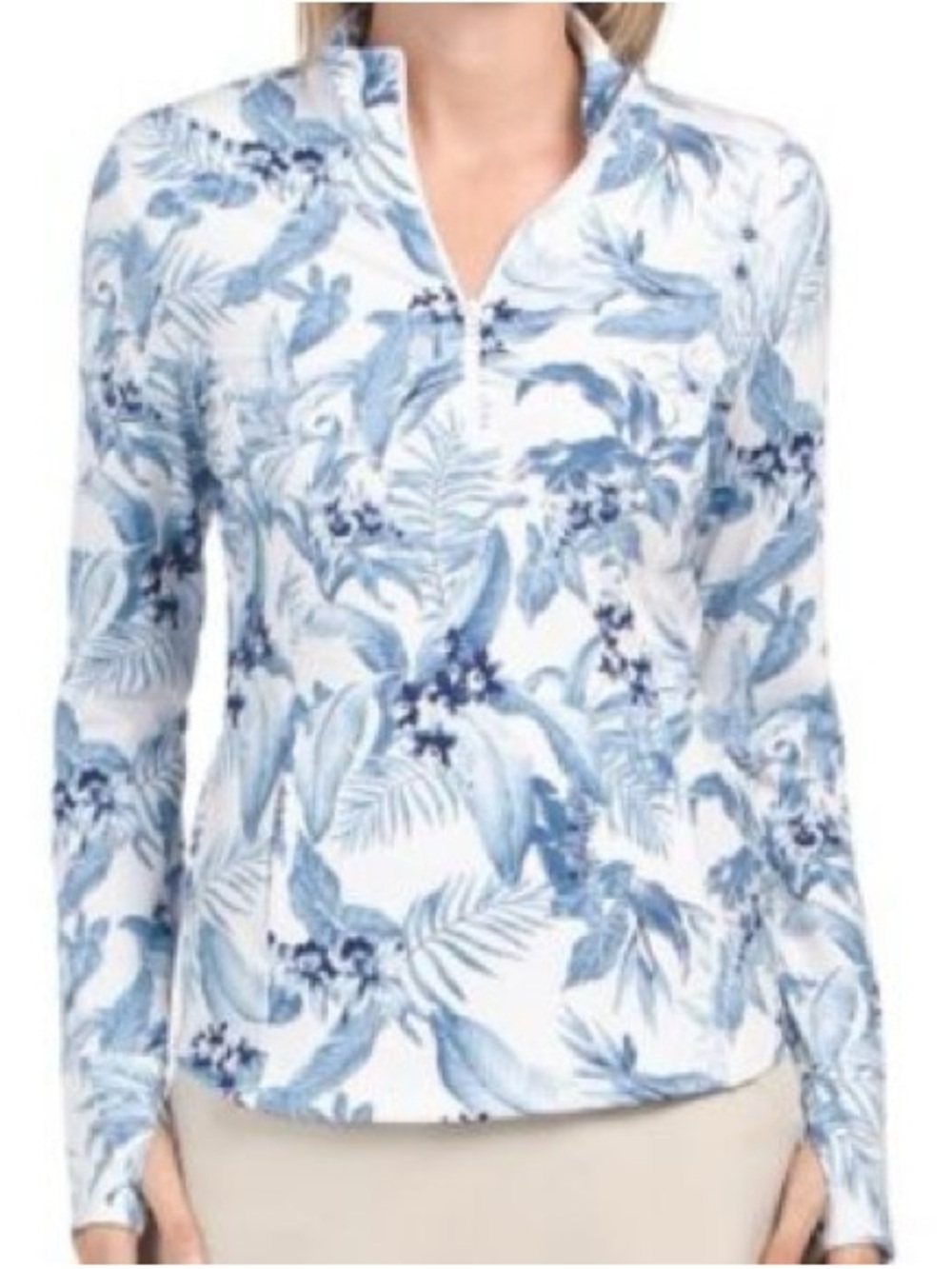 Tommy Bahama Blue Tabu Jungle Golf Active 1/4 Zip Pullover
